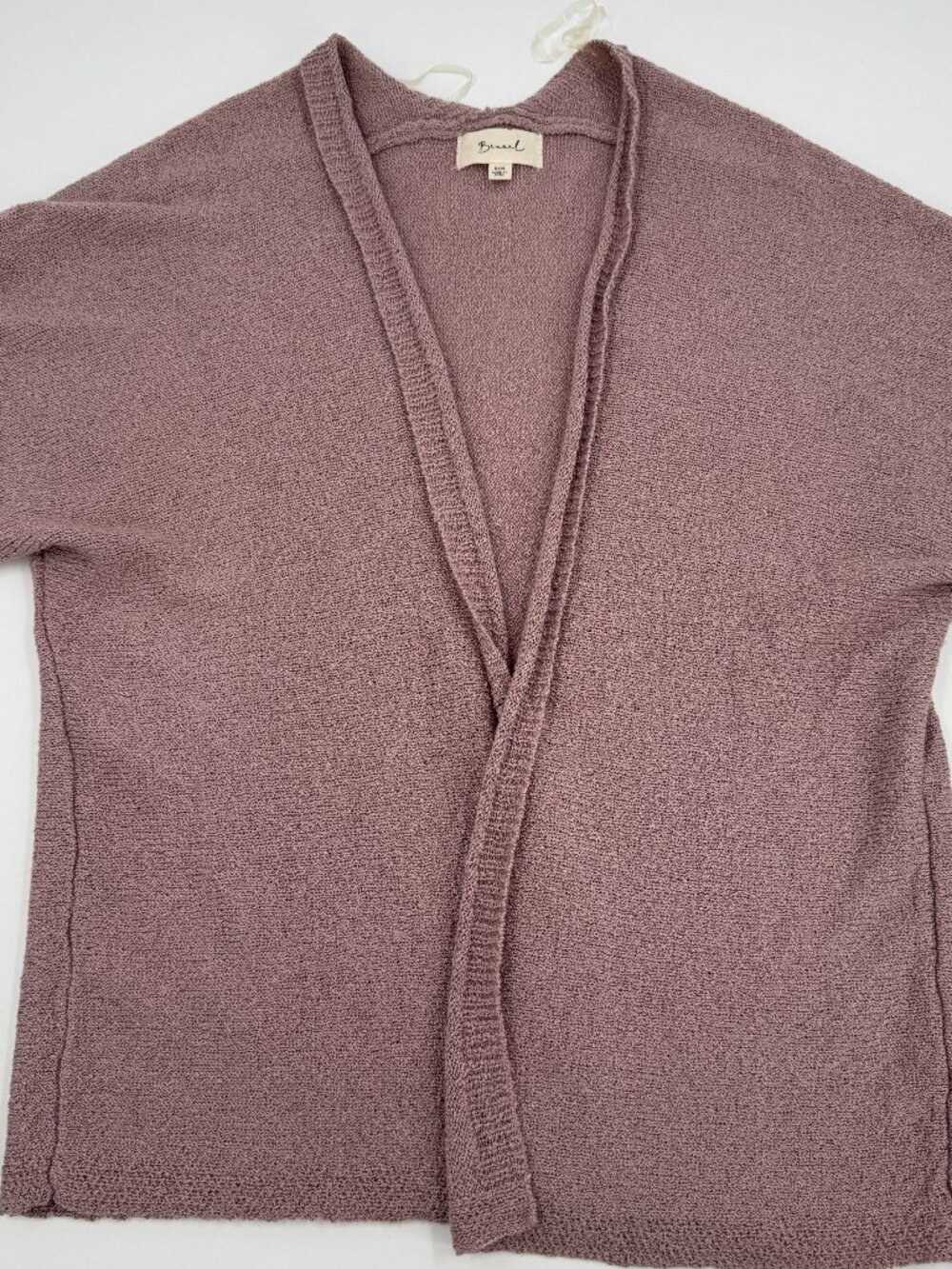 Becool Open Front Cardigan Womens S/M Mauve 3/4 Sleeve Lightweight Knit 61938-21